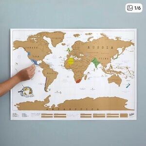 Traveler’s Map—Scratch off Where You’ve Been! By Luckies of London, New/Unopened